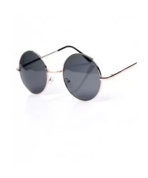 Vintage Round Gold Sunglasses Female Male Black Mirror Eyewear Sun Glasses Women Men Er UV400 - Black - C7199C7H5K5 $13.84 Ov...