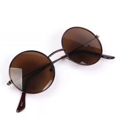 Vintage Round Gold Sunglasses Female Male Black Mirror Eyewear Sun Glasses Women Men Er UV400 - Black - C7199C7H5K5 $13.84 Ov...