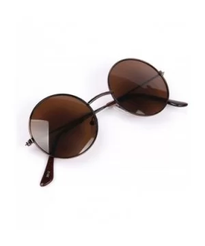 Vintage Round Gold Sunglasses Female Male Black Mirror Eyewear Sun Glasses Women Men Er UV400 - Black - C7199C7H5K5 $13.84 Ov...