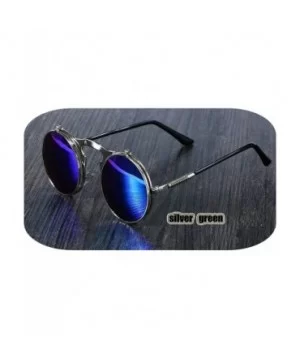 3057 Steampunk Sunglasses Round Metal Women Style Retro Flip Circular Double Sun Glasses Men CIRCLE - C4199C0IINW $16.81 Round