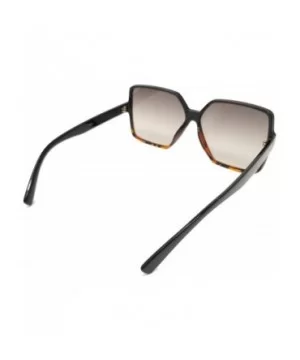 Oversize Stylish Square Neutral Colored Flat Lens Sunglasses IL1025 - Black Tortoise/ Grey - CW18LEKSCND $9.57 Oversized