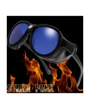 Gothic Steampunk Side Shield Goggles Retro Round Sunglasses For Men Women - Exquisite Packaging - CH19E5W3NQO $11.99 Shield