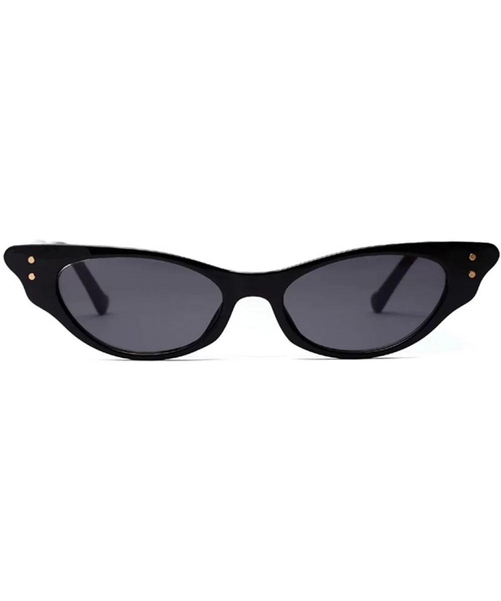 Small Sunglasses Women Cat Eye Designer Sun Glasses Retro Yellow Red ladies Sunglass Black Eyewear - Black - CS18RDTLWOE $11....