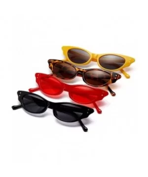 Small Sunglasses Women Cat Eye Designer Sun Glasses Retro Yellow Red ladies Sunglass Black Eyewear - Black - CS18RDTLWOE $11....