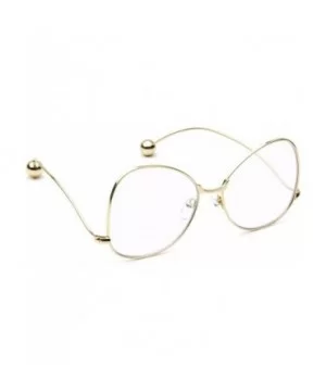 Square Clear Lens Eyeglasses Vintage Fashion Designer Metal Butterfly Style - Gold + Magenda Hint Lens - CH17YTYROHQ $8.34 Sq...