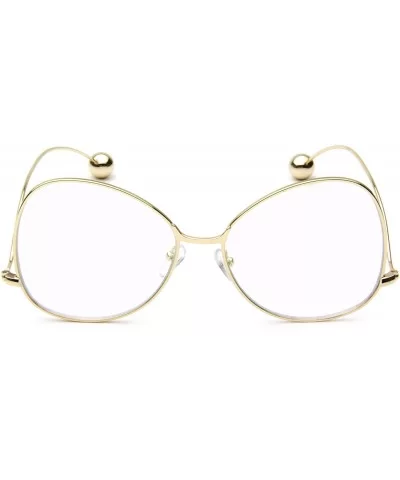 Square Clear Lens Eyeglasses Vintage Fashion Designer Metal Butterfly Style - Gold + Magenda Hint Lens - CH17YTYROHQ $8.34 Sq...