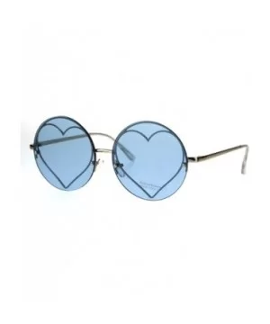 Hippie Heart Shape Circle Round Lens Retro Sunglasses - Blue - CU186GK6NIE $6.84 Round