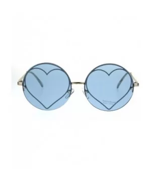 Hippie Heart Shape Circle Round Lens Retro Sunglasses - Blue - CU186GK6NIE $6.84 Round