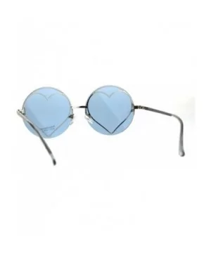 Hippie Heart Shape Circle Round Lens Retro Sunglasses - Blue - CU186GK6NIE $6.84 Round