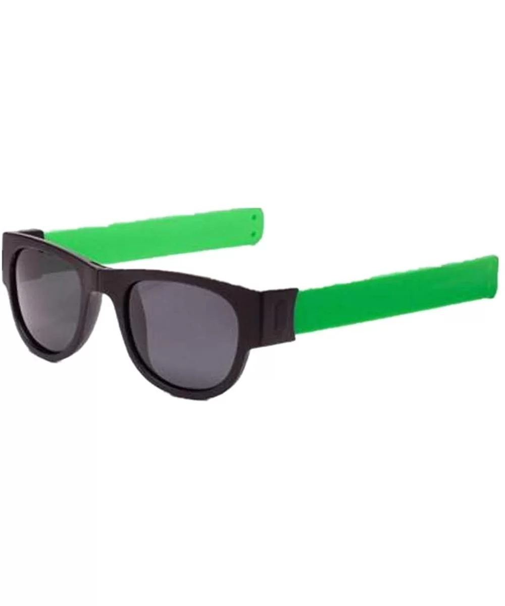 Fashion Creative Wristband Glasses Polarized Sunglasses Driving Goggles Snap Bracelet - Green - CE18UK4YS4U $6.73 Round