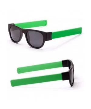 Fashion Creative Wristband Glasses Polarized Sunglasses Driving Goggles Snap Bracelet - Green - CE18UK4YS4U $6.73 Round