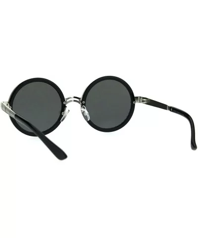 Steampunk Fashion Sunglasses Round Circle Spiked Frame Mirror Lens - Silver (Silver Mirror) - C5189XGKGRM $6.76 Round