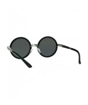 Steampunk Fashion Sunglasses Round Circle Spiked Frame Mirror Lens - Silver (Silver Mirror) - C5189XGKGRM $6.76 Round