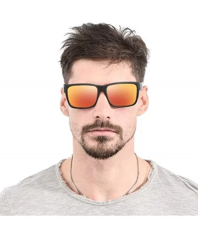 Sunglasses Men Women Polarized Square Frame Tortoise Sports UV400 With Sunglasses Case For Driving Outdoor Travel - CB18UGIWQ...