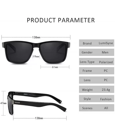 Sunglasses Men Women Polarized Square Frame Tortoise Sports UV400 With Sunglasses Case For Driving Outdoor Travel - CB18UGIWQ...