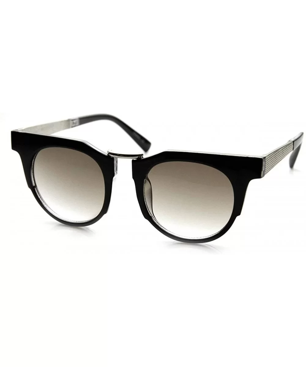 Mod Retro Round Circle Metal Temple Horn Rimmed Sunglasses - Black-silver Lavender - C711V212E9N $6.73 Wayfarer