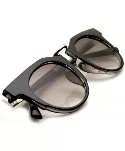 Mod Retro Round Circle Metal Temple Horn Rimmed Sunglasses - Black-silver Lavender - C711V212E9N $6.73 Wayfarer