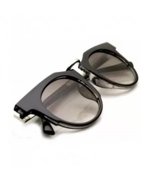 Mod Retro Round Circle Metal Temple Horn Rimmed Sunglasses - Black-silver Lavender - C711V212E9N $6.73 Wayfarer