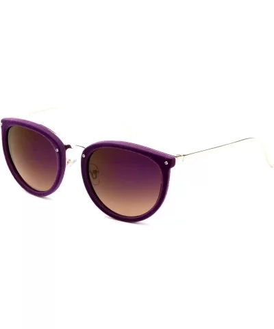 "Miley" Unique Round Glasses with UV400 Flash Lenses Modern Fashion Sunglasses - Purple - CL12N6BONIG $5.42 Round