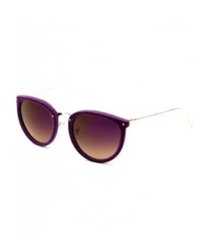 "Miley" Unique Round Glasses with UV400 Flash Lenses Modern Fashion Sunglasses - Purple - CL12N6BONIG $5.42 Round