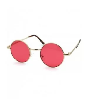 70s Hippie Color Lens Round Circle Lens Metal Rim Sunglasses - Gold Red - CW18W5UUI97 $7.13 Round