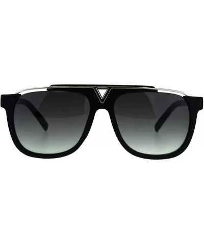 Retro Modern Sunglasses Unisex Fashion Del Metal Top Square Frame UV 400 - Matte Black - C9180YDRUDQ $9.70 Square