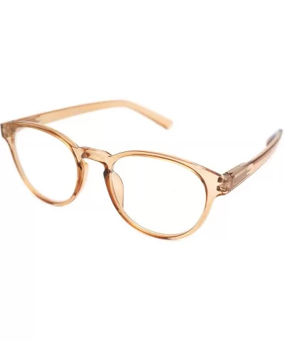 shoolboy fullRim Lightweight Reading spring hinge Glasses - Z2 Transparent Brown - C218ARUGDMQ $12.17 Round