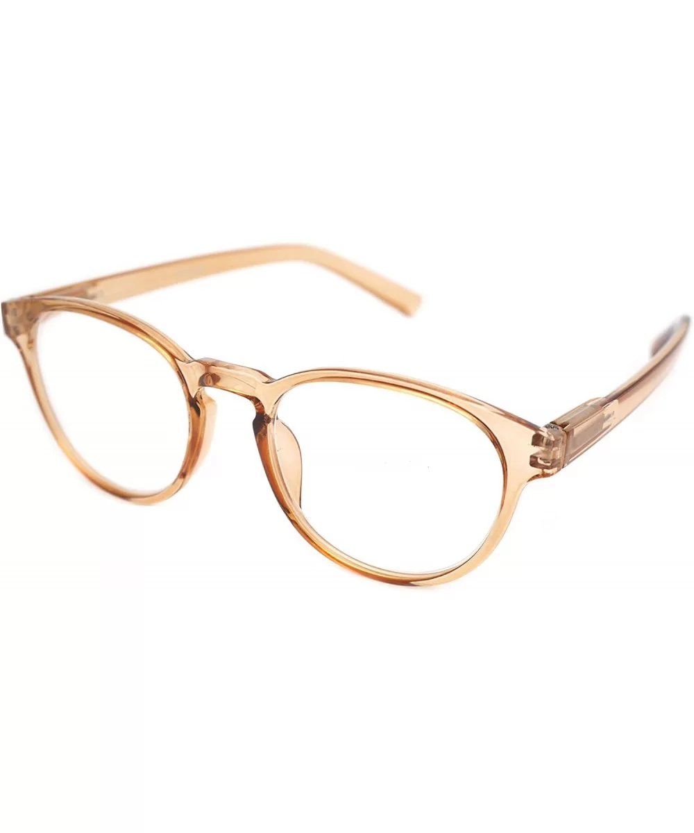 shoolboy fullRim Lightweight Reading spring hinge Glasses - Z2 Transparent Brown - C218ARUGDMQ $12.17 Round