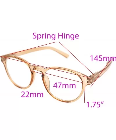 shoolboy fullRim Lightweight Reading spring hinge Glasses - Z2 Transparent Brown - C218ARUGDMQ $12.17 Round