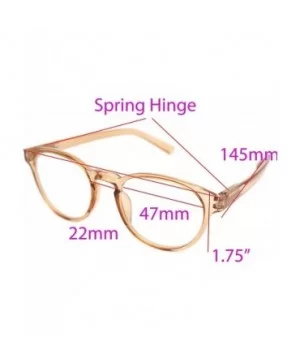 shoolboy fullRim Lightweight Reading spring hinge Glasses - Z2 Transparent Brown - C218ARUGDMQ $12.17 Round