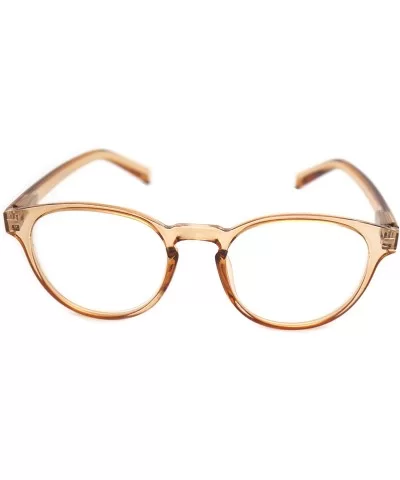 shoolboy fullRim Lightweight Reading spring hinge Glasses - Z2 Transparent Brown - C218ARUGDMQ $12.17 Round