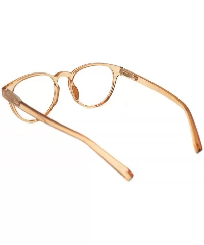 shoolboy fullRim Lightweight Reading spring hinge Glasses - Z2 Transparent Brown - C218ARUGDMQ $12.17 Round