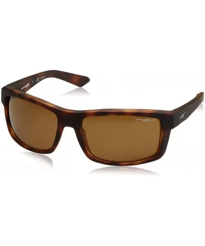 Men's An4216 Corner Man Rectangular Sunglasses - Fuzzy Dark Havana/Dark Brown Polarized - CY1271E5HYD $32.25 Wayfarer