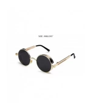 Round Steampunk Sunglasses Men Women Luxury Eyewear Mirror Punk Sun Glasses Vintage Eyeglasses - C3 - C2197Y6MUNE $14.60 Round