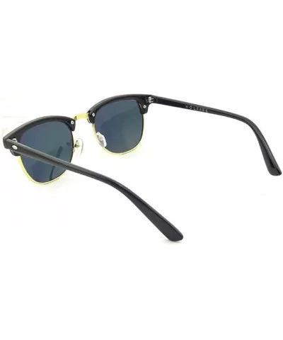 Classic Retro-vintage Style Multi-revo Colors Semi-rimless Sunglasses-Z5862 (gloss black-red) - CP11NRL0H6N $6.83 Rimless