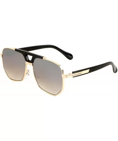 Gazelle Viceroy Square Retro Luxury Aviator Sunglasses - Black Rose Gold Frame - CX18YAK85LO $9.24 Aviator