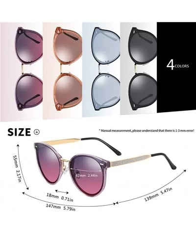 Women Round Polarized Sunglasses Female Fashion Designer Gradient Lens Sun glasses For Ladies Goggle UV400 - CN199HZHOUM $8.9...