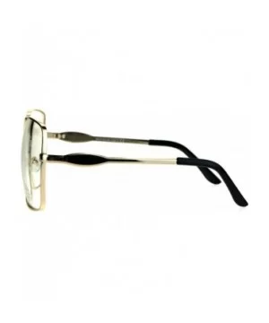 Fashion Glasses Oversized Square Gold Metal Frame Clear Lens Eyeglasses - C9187AWQGNH $6.41 Square