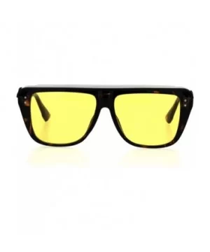 Top Visor Shade Rectangular Plastic Racer Retro Funk Sunglasses - Tortoise Yellow - C218I4HQGMY $9.52 Rectangular