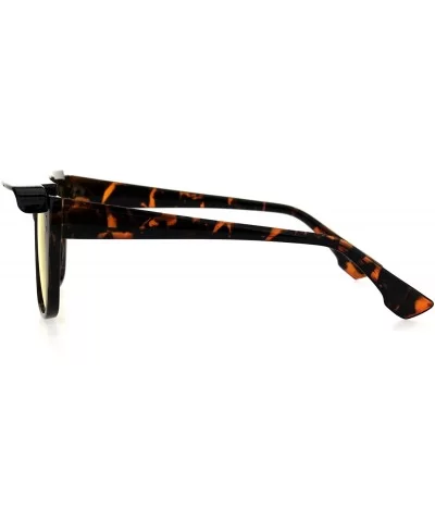 Top Visor Shade Rectangular Plastic Racer Retro Funk Sunglasses - Tortoise Yellow - C218I4HQGMY $9.52 Rectangular