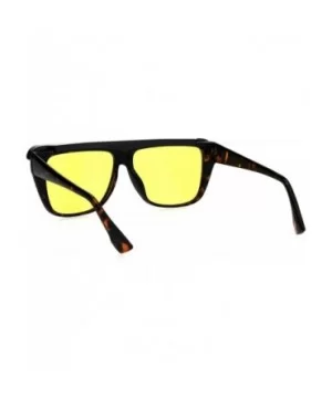 Top Visor Shade Rectangular Plastic Racer Retro Funk Sunglasses - Tortoise Yellow - C218I4HQGMY $9.52 Rectangular