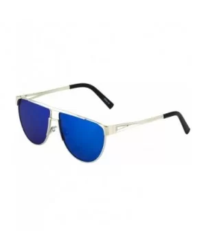 OVERSIZED Cat Eye Metal Frame Flat Top Gradient Lens Women Fashion Sunglasses - Blue Mirror - CE17YC75IHI $6.30 Oversized