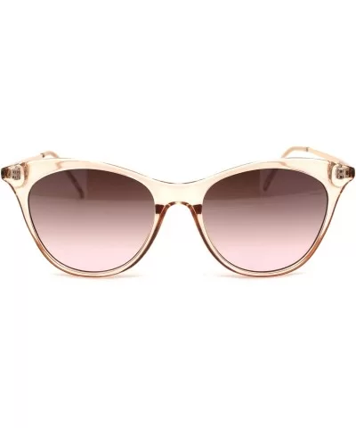 Womens Mod Chic Retro Designer Cat Eye Sunglasses - Peach Burgundy Smoke - CN18XOTNK46 $7.79 Cat Eye