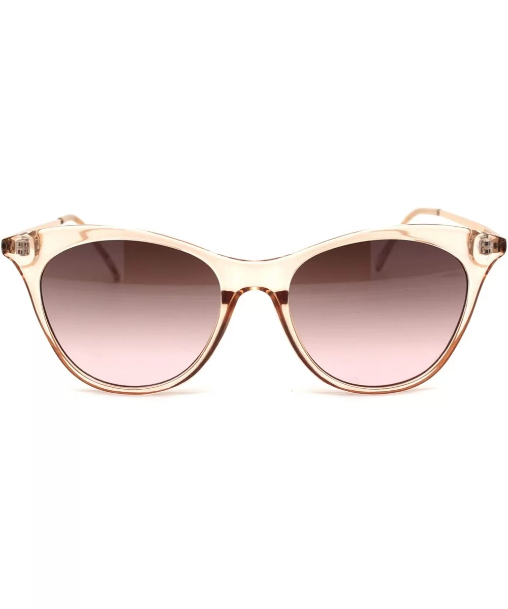 Womens Mod Chic Retro Designer Cat Eye Sunglasses - Peach Burgundy Smoke - CN18XOTNK46 $7.79 Cat Eye