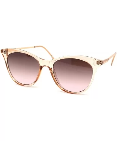 Womens Mod Chic Retro Designer Cat Eye Sunglasses - Peach Burgundy Smoke - CN18XOTNK46 $7.79 Cat Eye