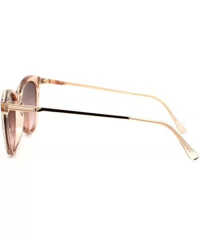 Womens Mod Chic Retro Designer Cat Eye Sunglasses - Peach Burgundy Smoke - CN18XOTNK46 $7.79 Cat Eye