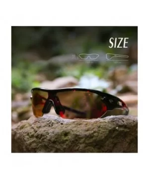 Polarized Sunglasses Interchangeable Baseball - Black Red &Red Lens - CL12ISKJH4Z $19.21 Wrap