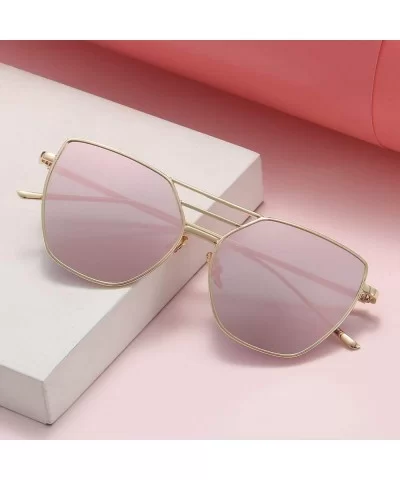 Metal Luxury Vintage Coated Mirror Sunglasses Women Er Fashion Retro Trand Sun Glasses Uv400 Oculos - Orange - C3199CK0W2Z $1...