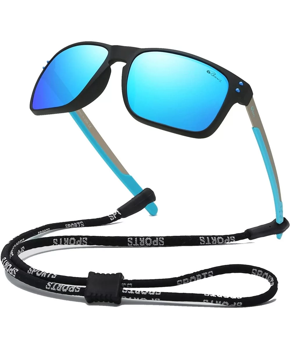 Polarized Sports Sunglasses Square Glasses for Men Women Running Cycling Fishing Golf Baseball - Blue 2 - CG18XE68ZEL $17.36 ...