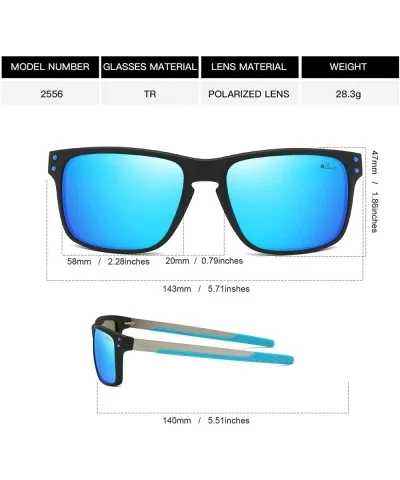 Polarized Sports Sunglasses Square Glasses for Men Women Running Cycling Fishing Golf Baseball - Blue 2 - CG18XE68ZEL $17.36 ...